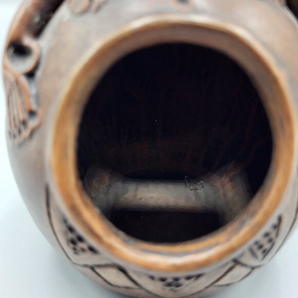 Vintage Signed Terracotta Folk Art Handcrafted Clay Incense Burner Female Figure - Picture 11 of 15